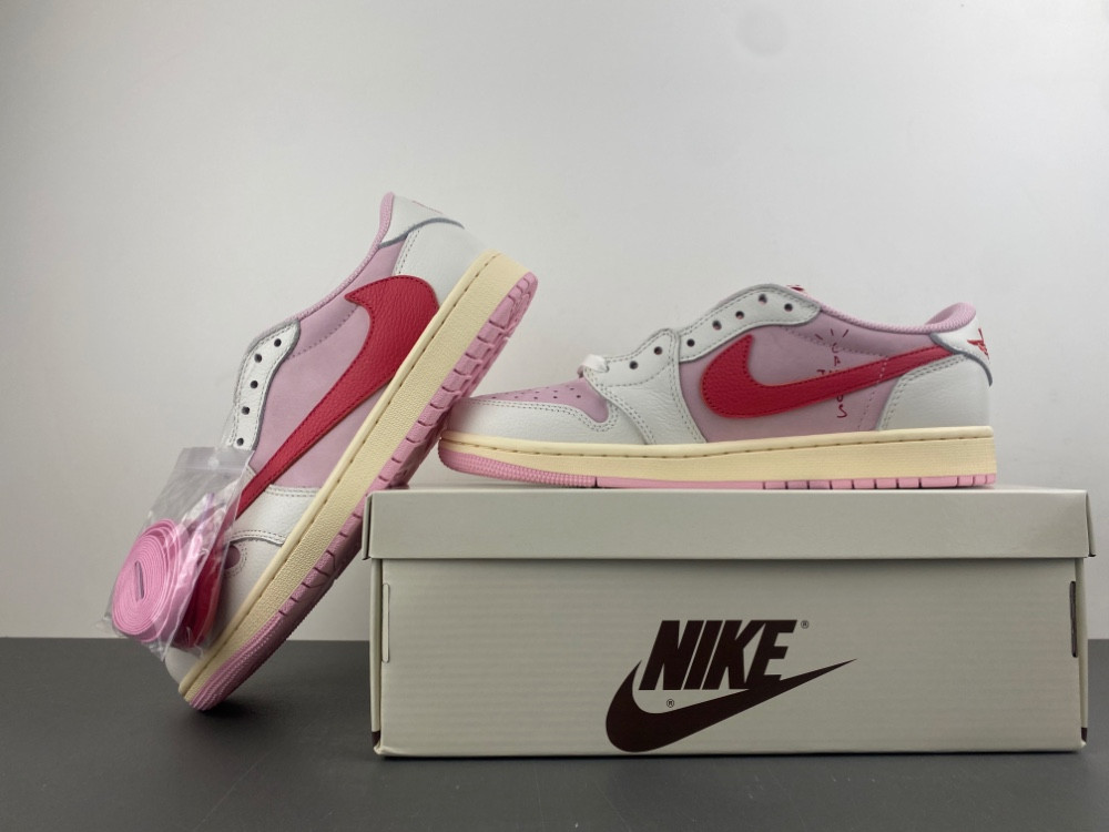 Travis Scott × Air Jordan 1 Low "Shy Pink"IQ7604-101