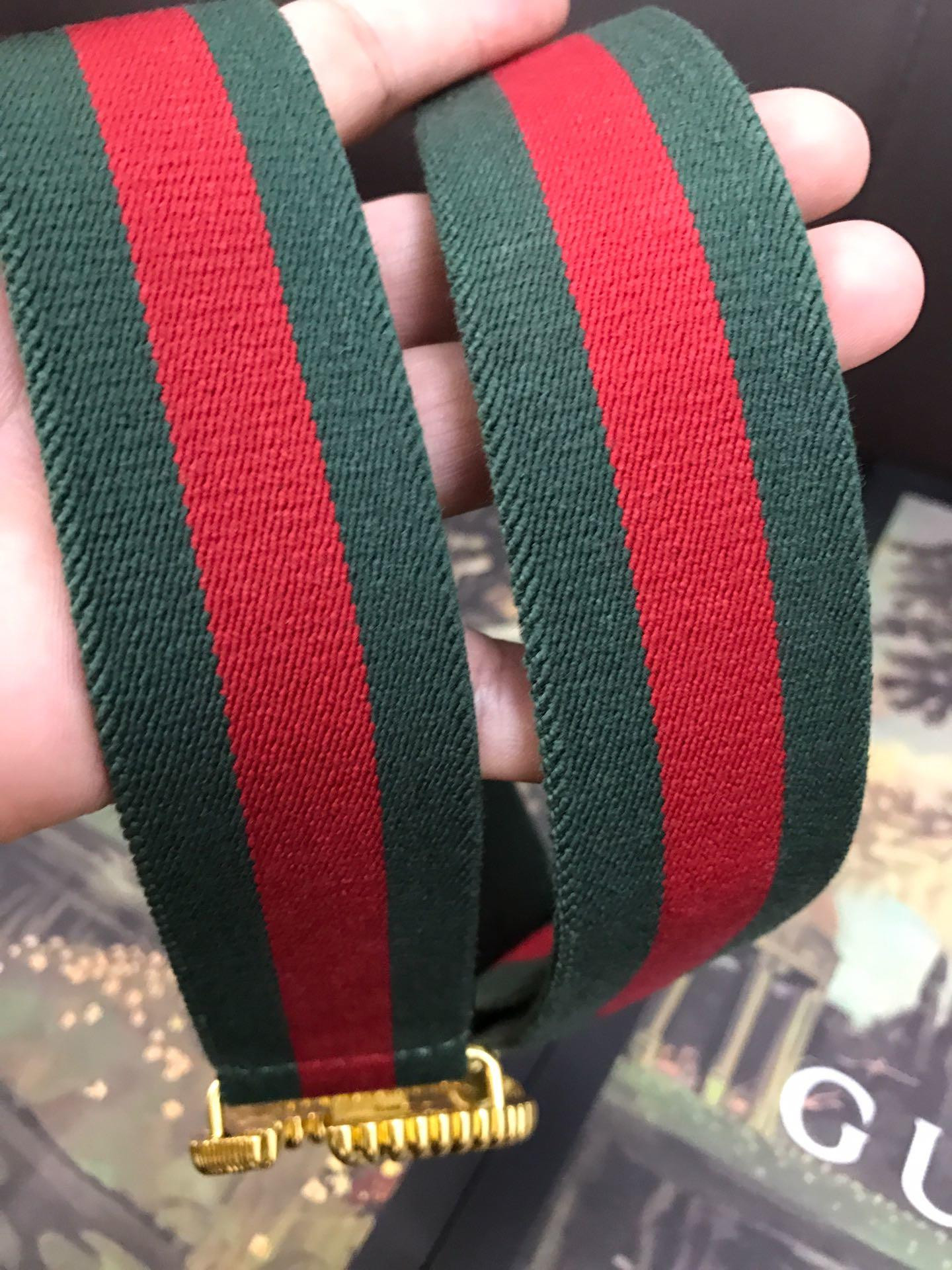 G*u*i web elastic belt with torchon double g buckle 524101