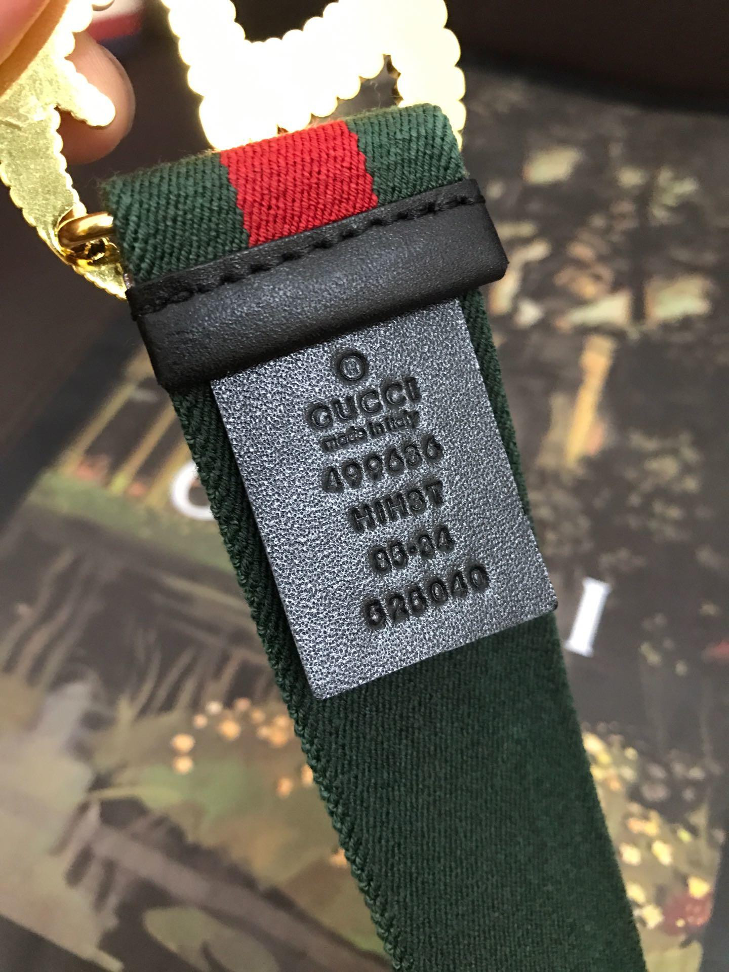 G*u*i web elastic belt with torchon double g buckle 524101