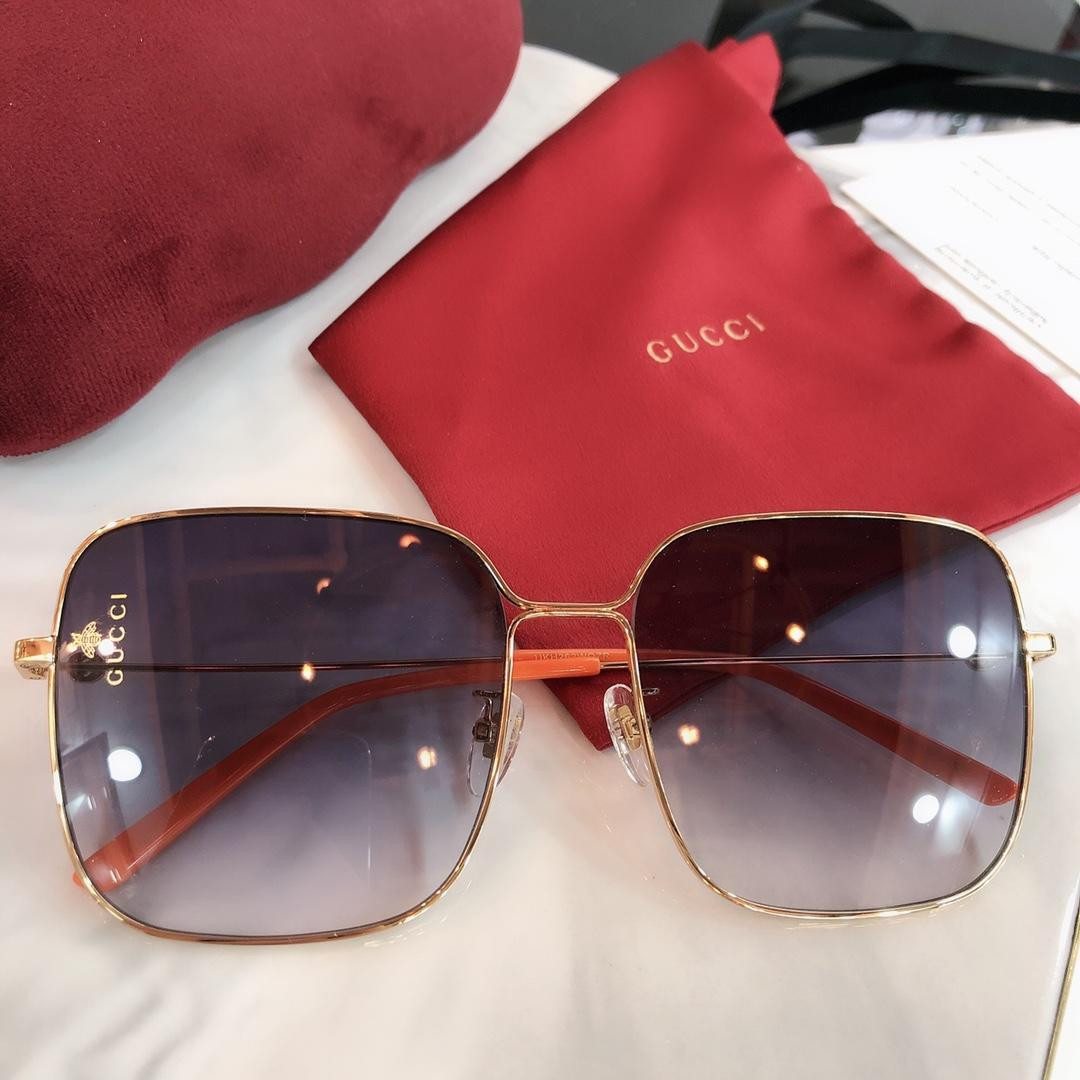 G*u*i rectangular-frame metal sunglasses 541368