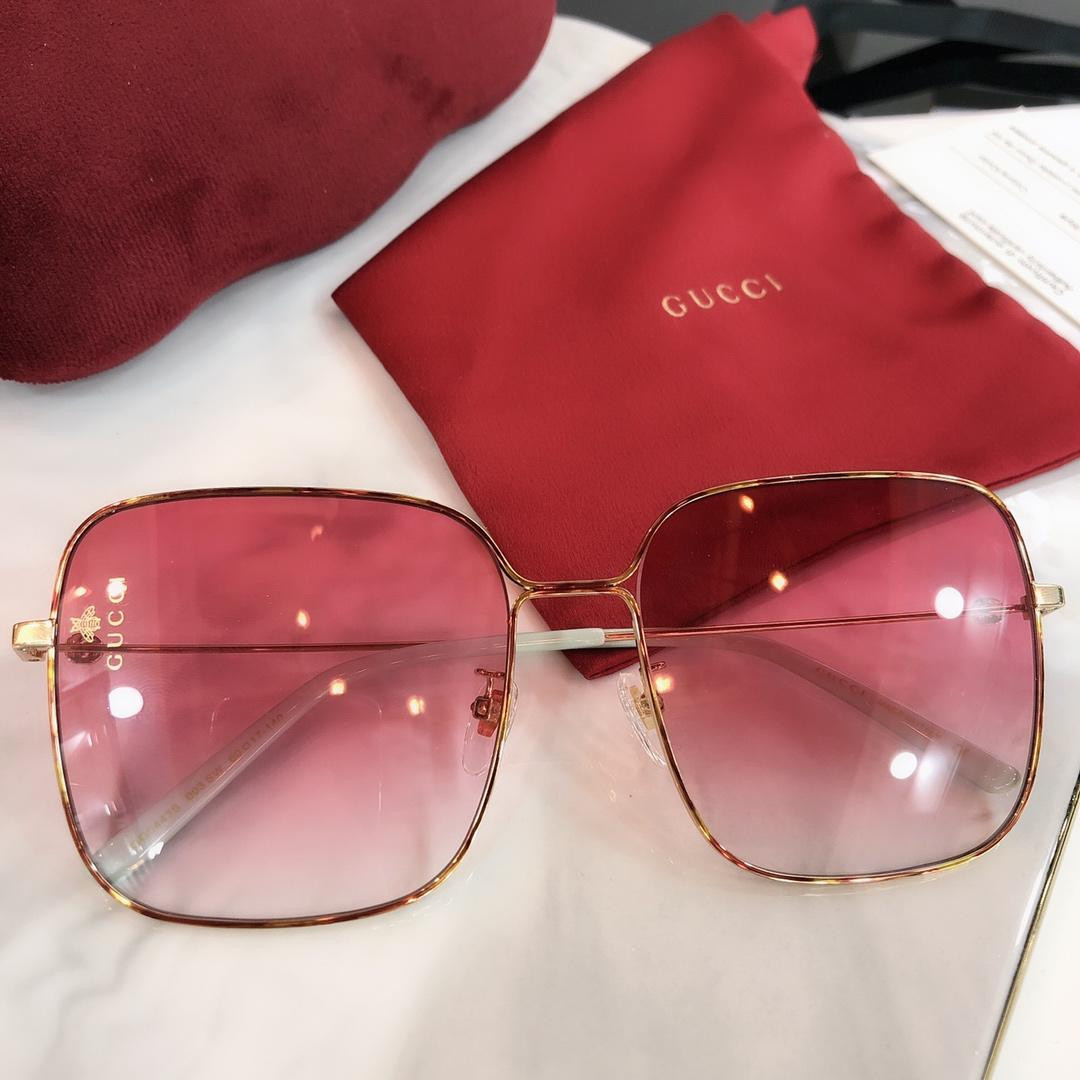 G*u*i rectangular-frame metal sunglasses 541368