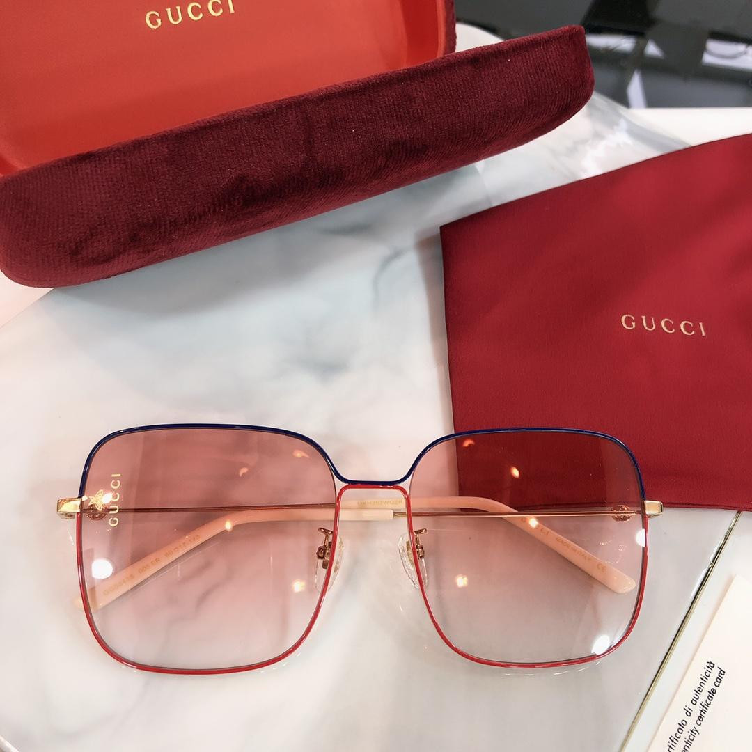 G*u*i rectangular-frame metal sunglasses 541368