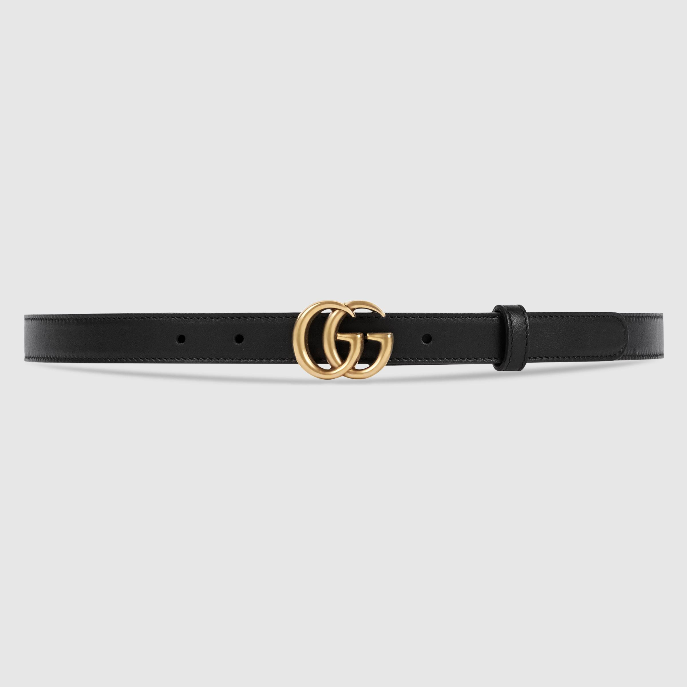 G*u*i leather belt with double g buckle 409417