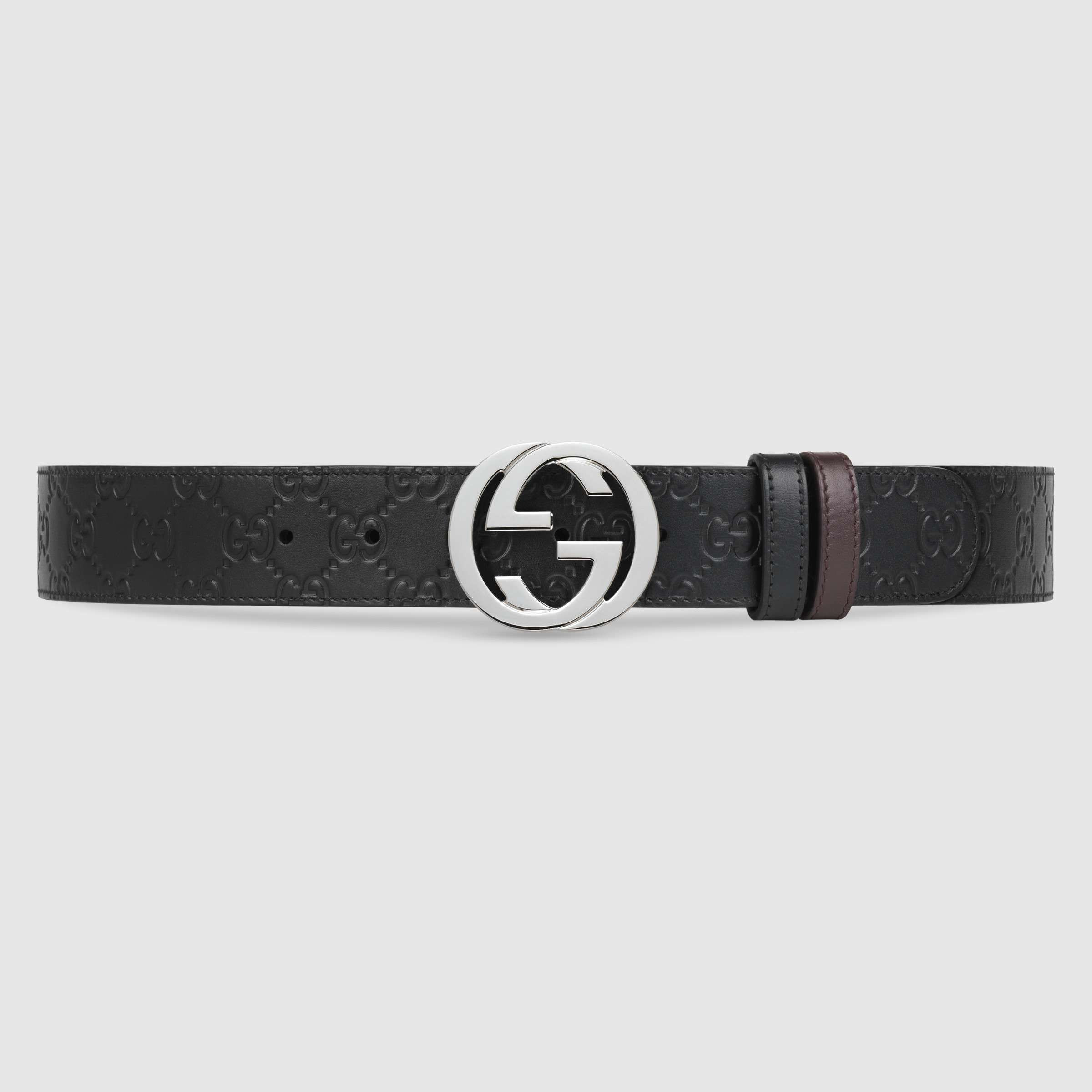 G*u*i reversible G*u*i signature belt 473030-1