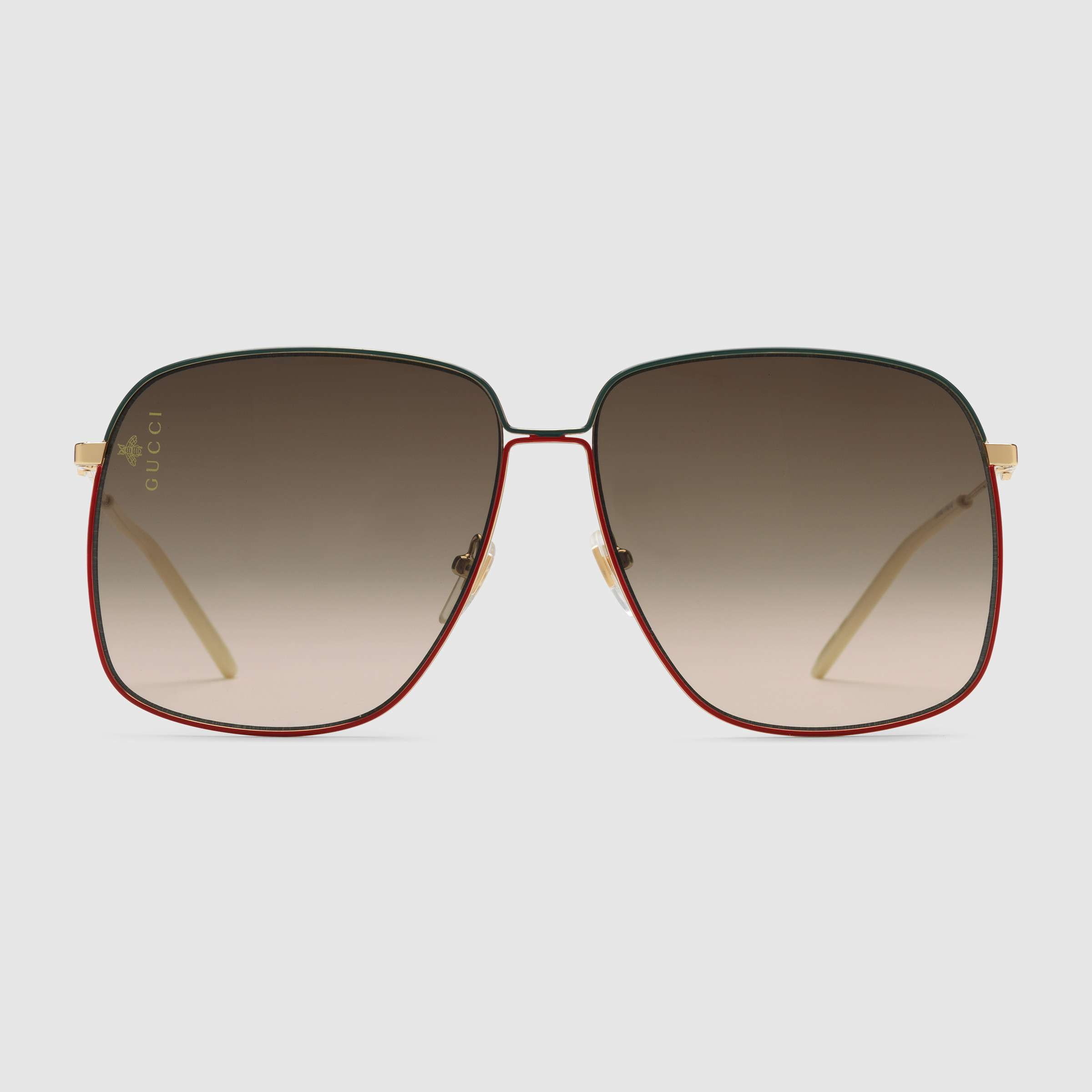 G*u*i rectangular-frame metal sunglasses 541368