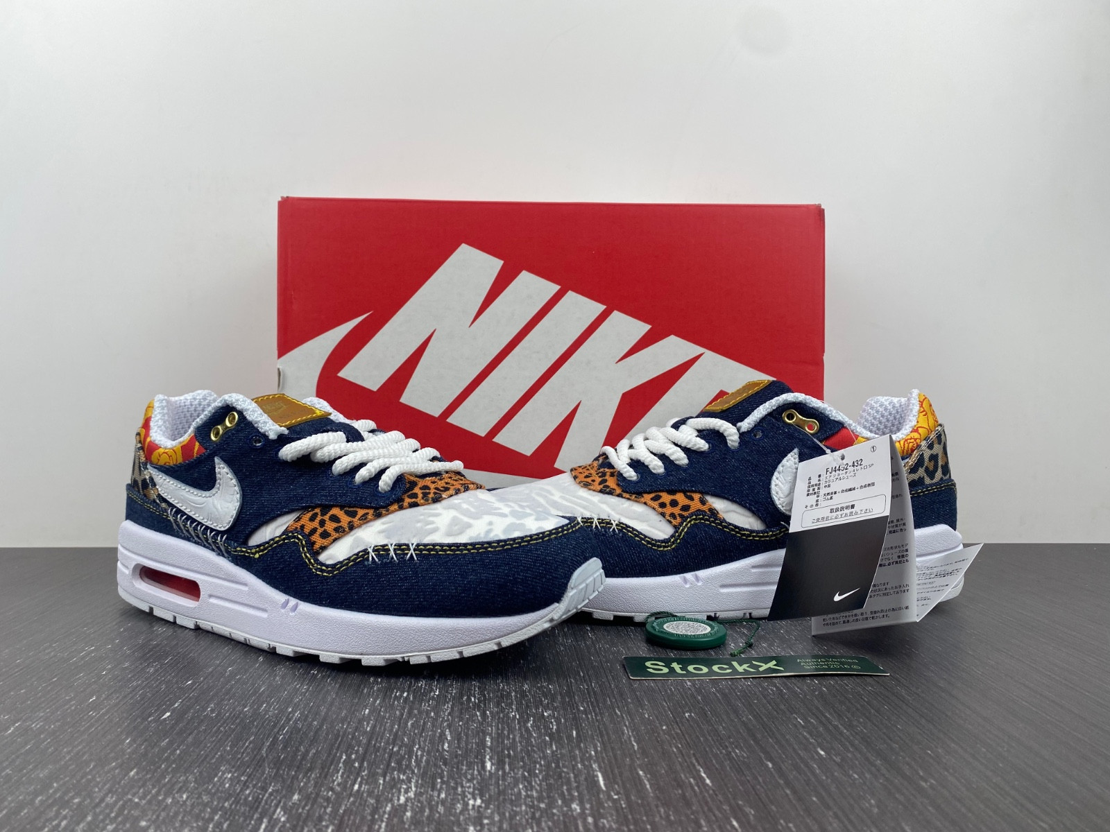 nike air max 1 preM1vm denim leopard men
