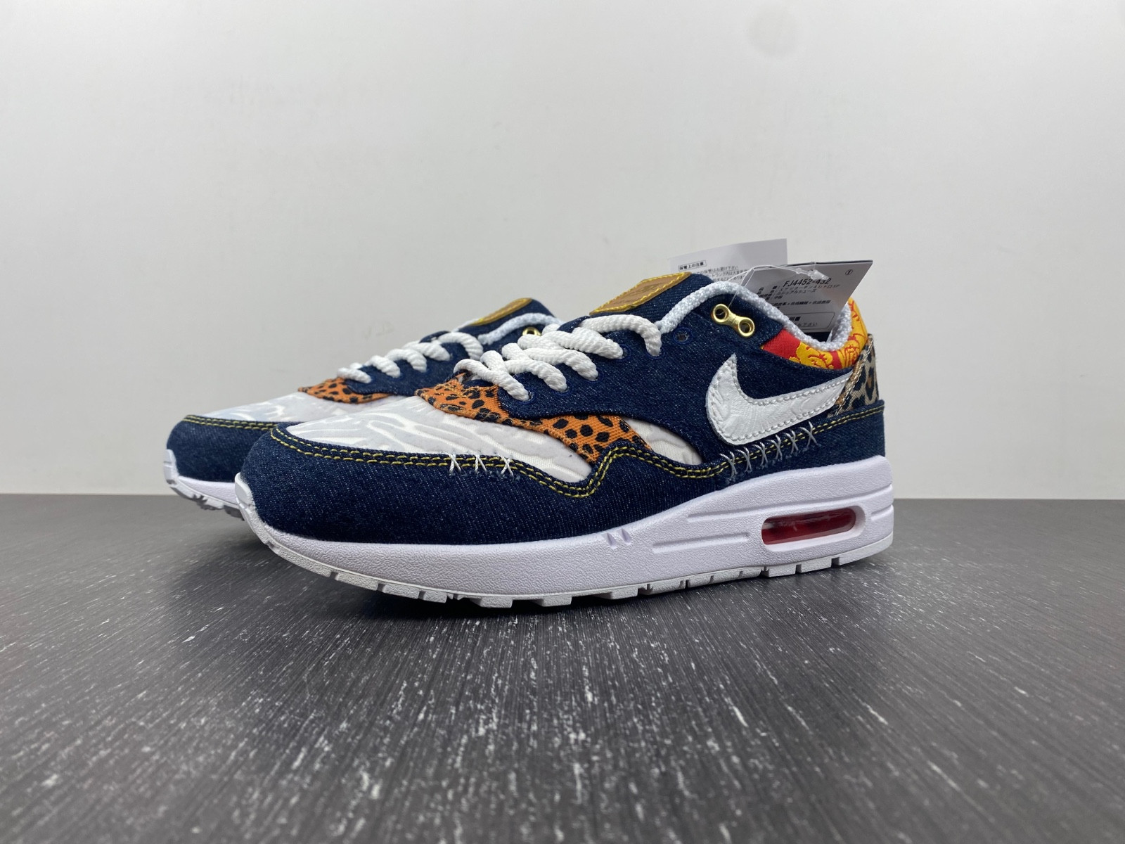 nike air max 1 preM1vm denim leopard men''s - fj4452-432