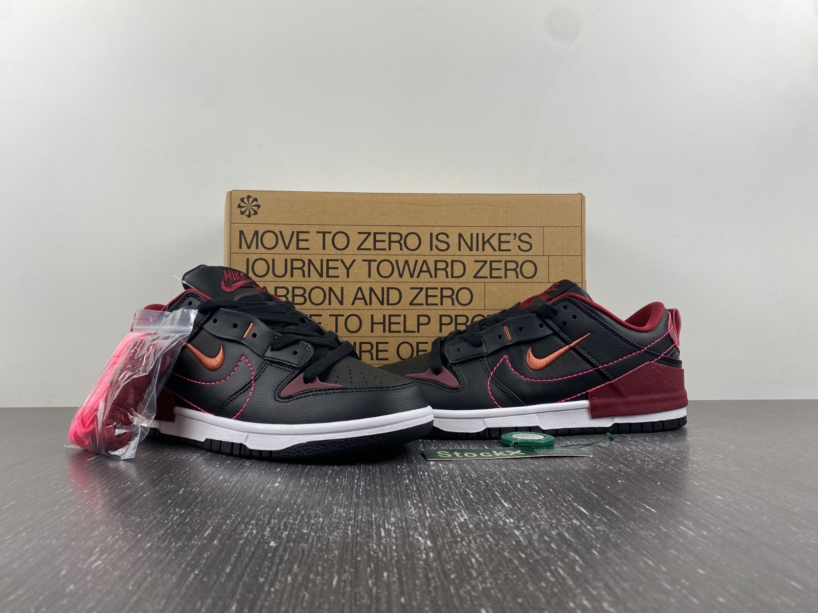 nike dunk low disrupt 2 black dark beetroot (women