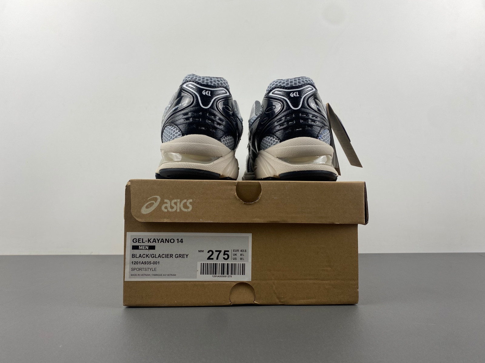 As*ic*s gel-kayano 14 black glacier grey silver men