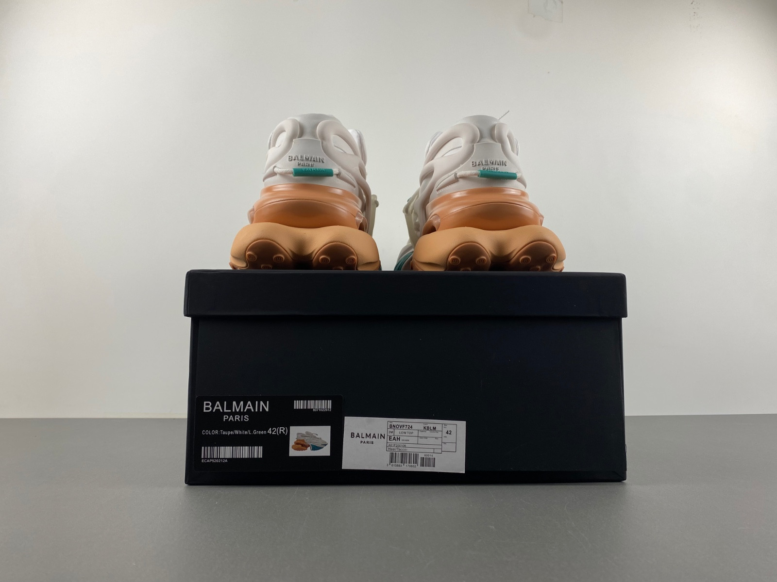 balmain neoprene and leather unicorn low-top sneakers