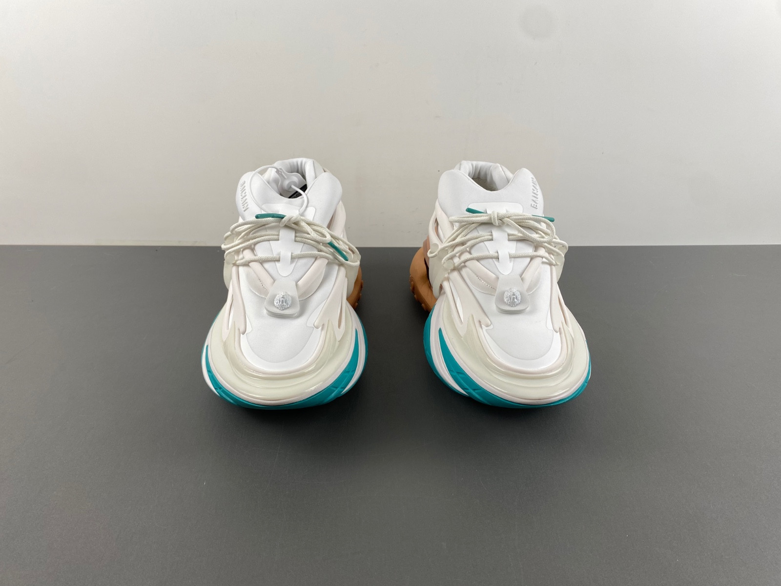 balmain neoprene and leather unicorn low-top sneakers