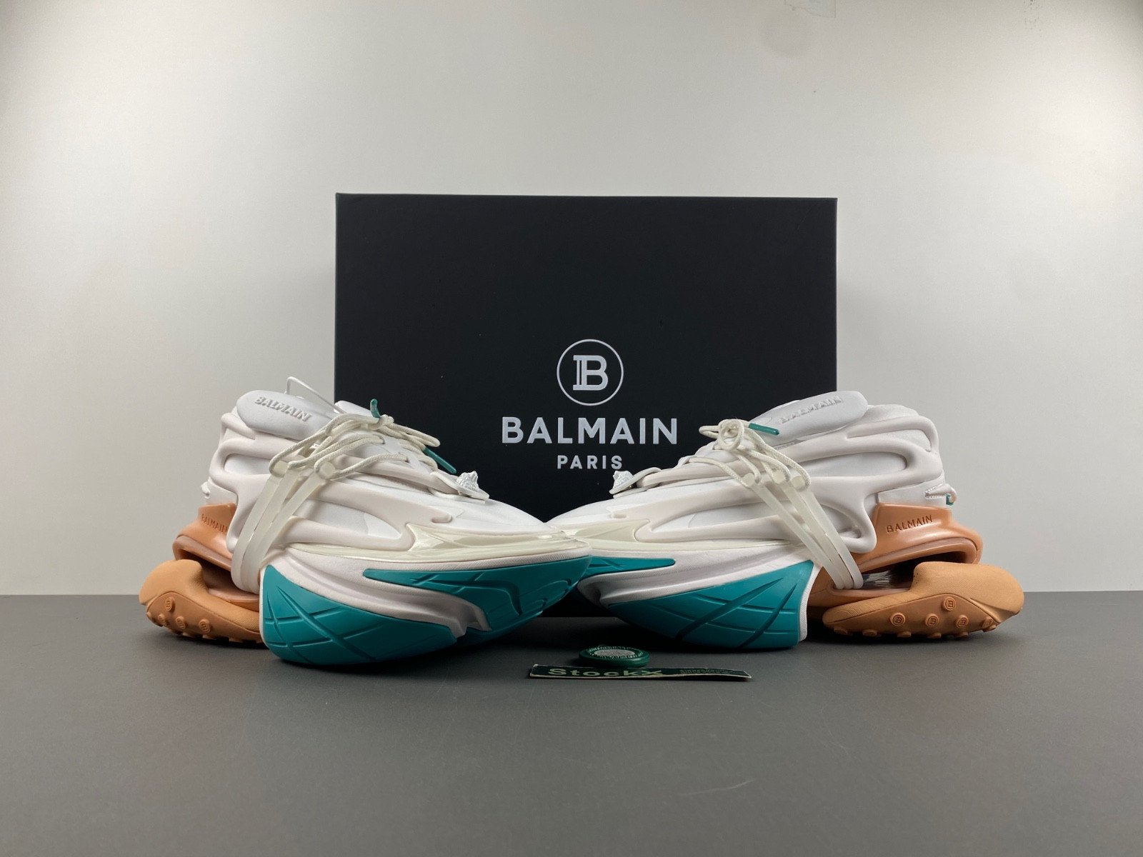 balmain neoprene and leather unicorn low-top sneakers