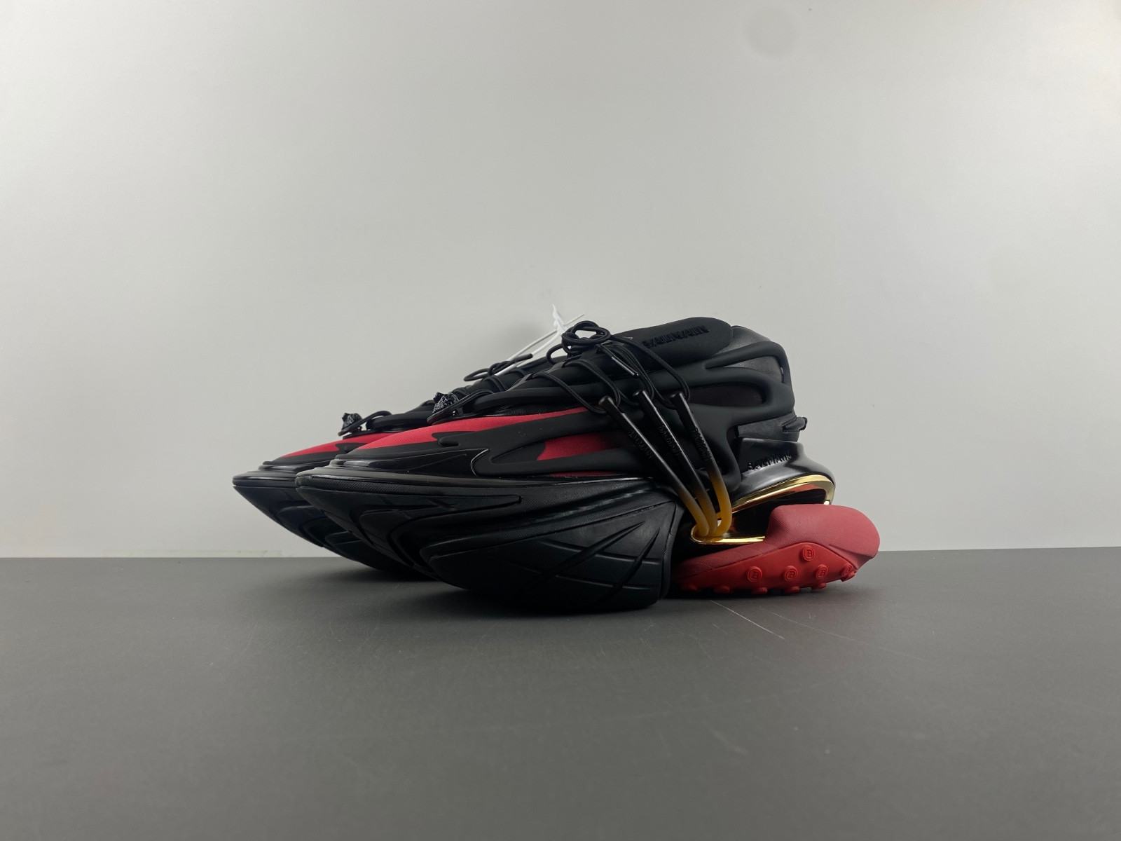 balmain neoprene and leather unicorn low-top sneakers