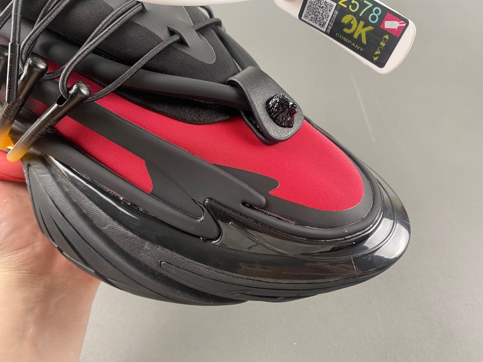 balmain neoprene and leather unicorn low-top sneakers