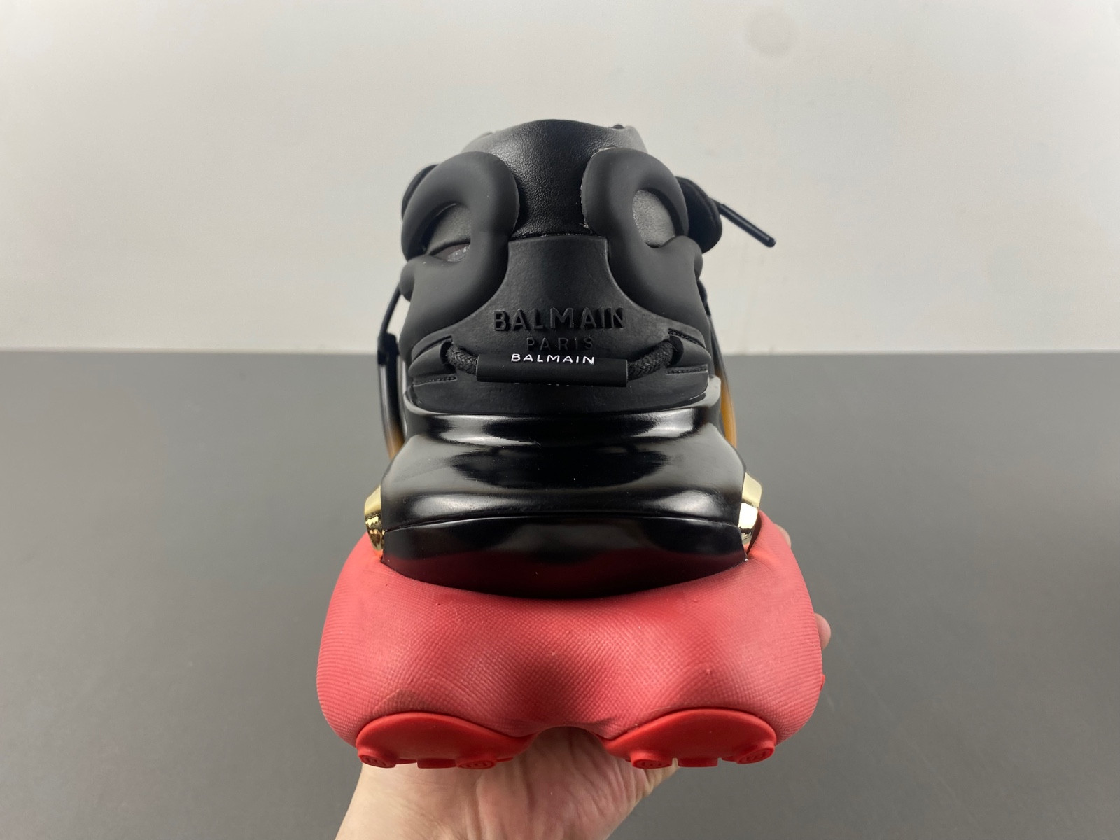 balmain neoprene and leather unicorn low-top sneakers