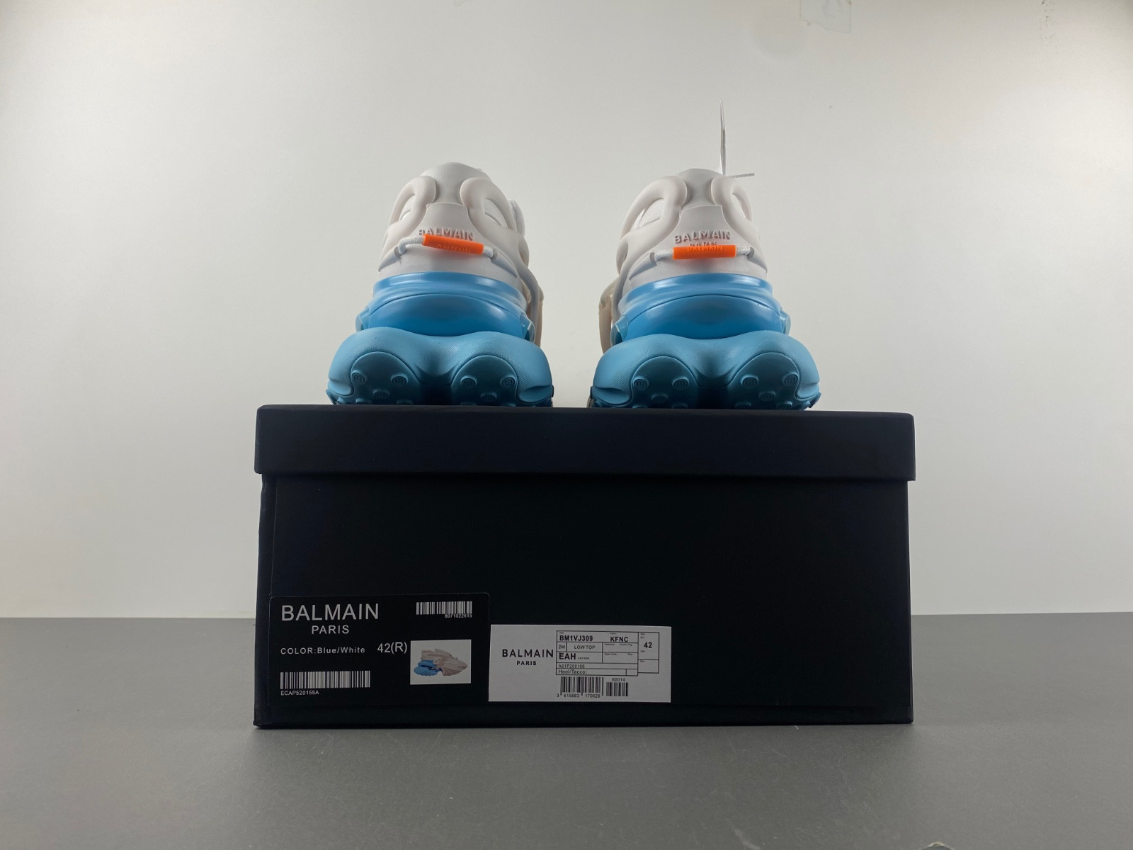 balmain neoprene and leather unicorn low-top sneakers