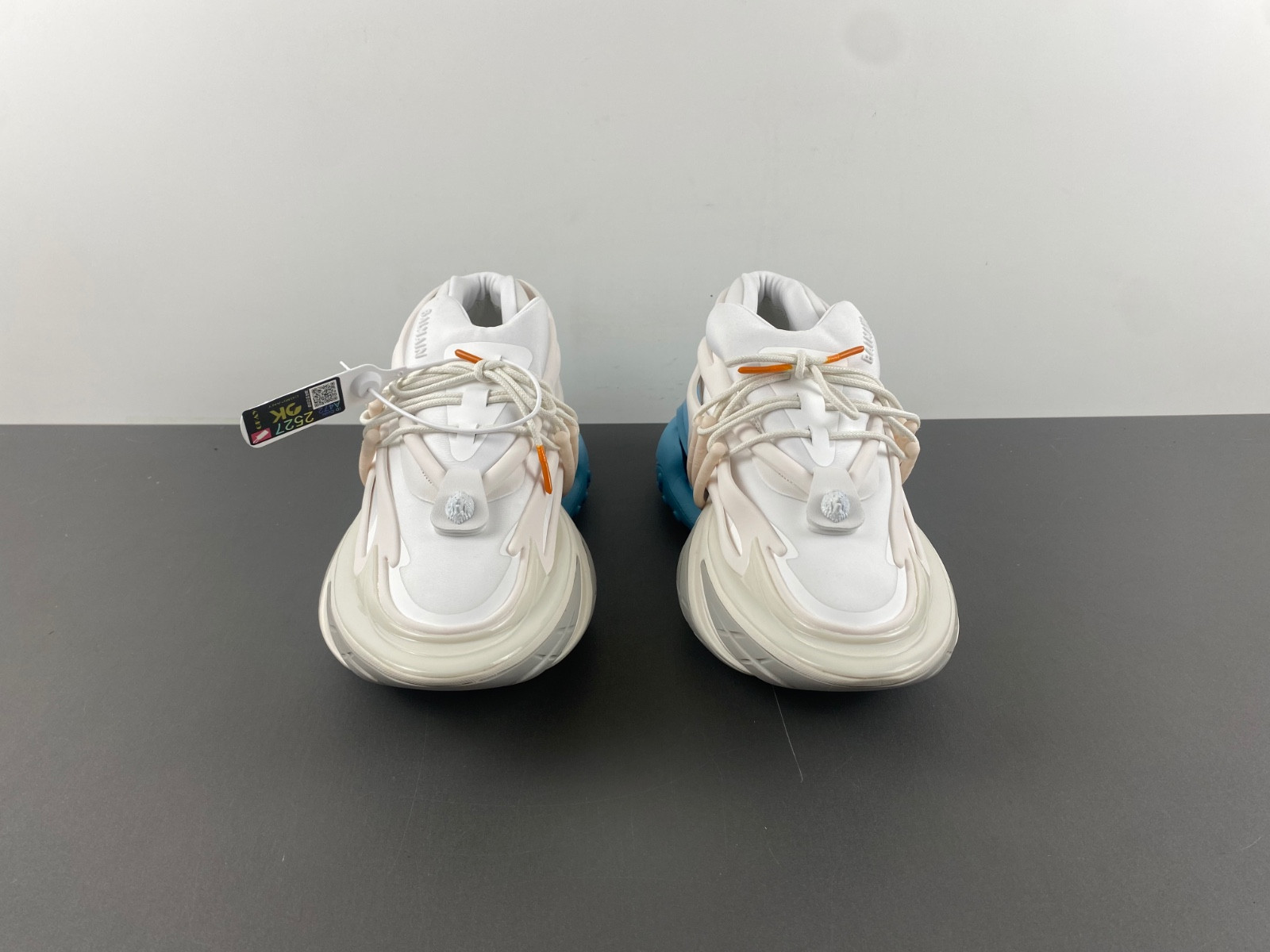 balmain neoprene and leather unicorn low-top sneakers