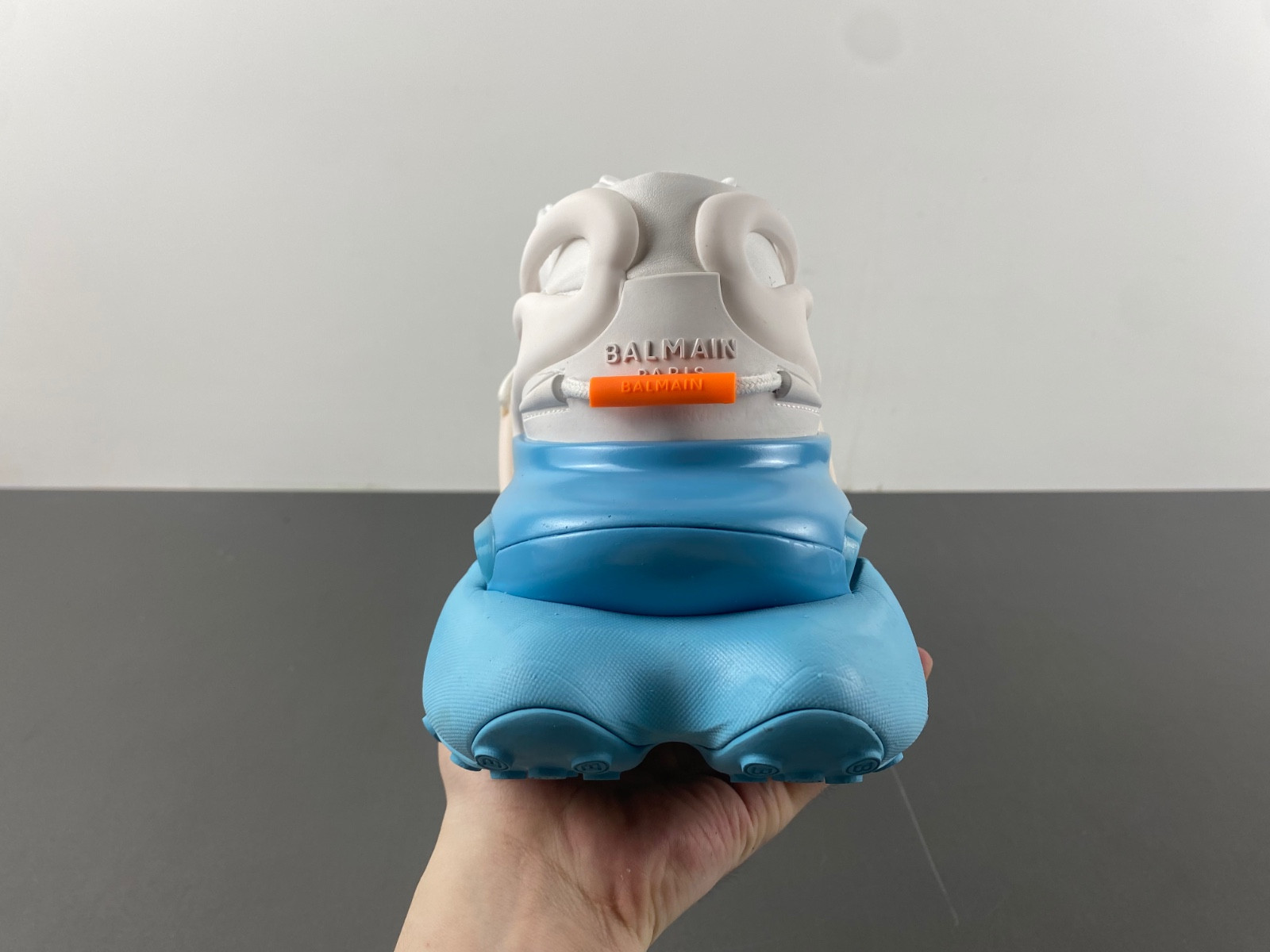 balmain neoprene and leather unicorn low-top sneakers