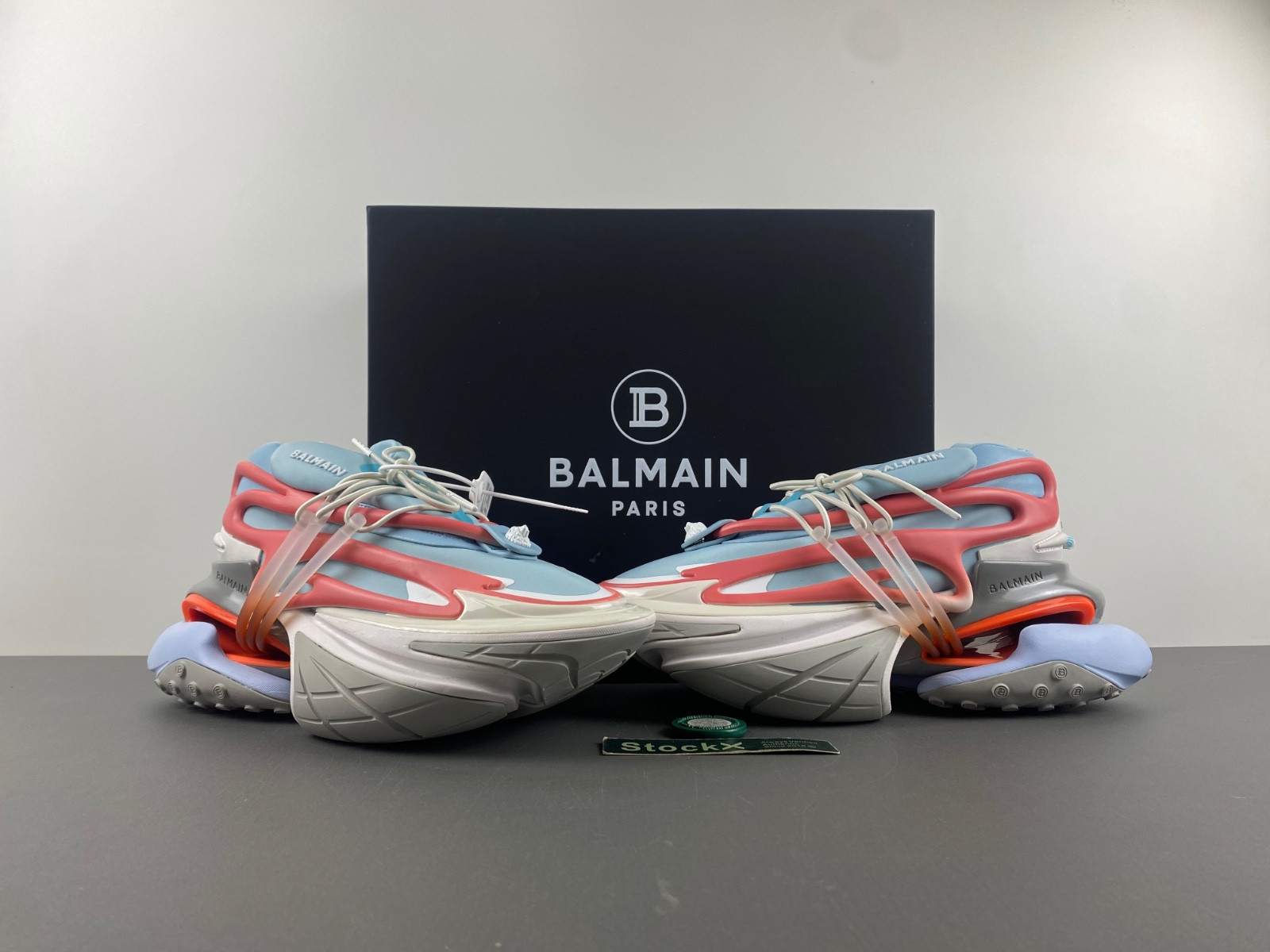 balmain neoprene and leather unicorn low-top sneakers