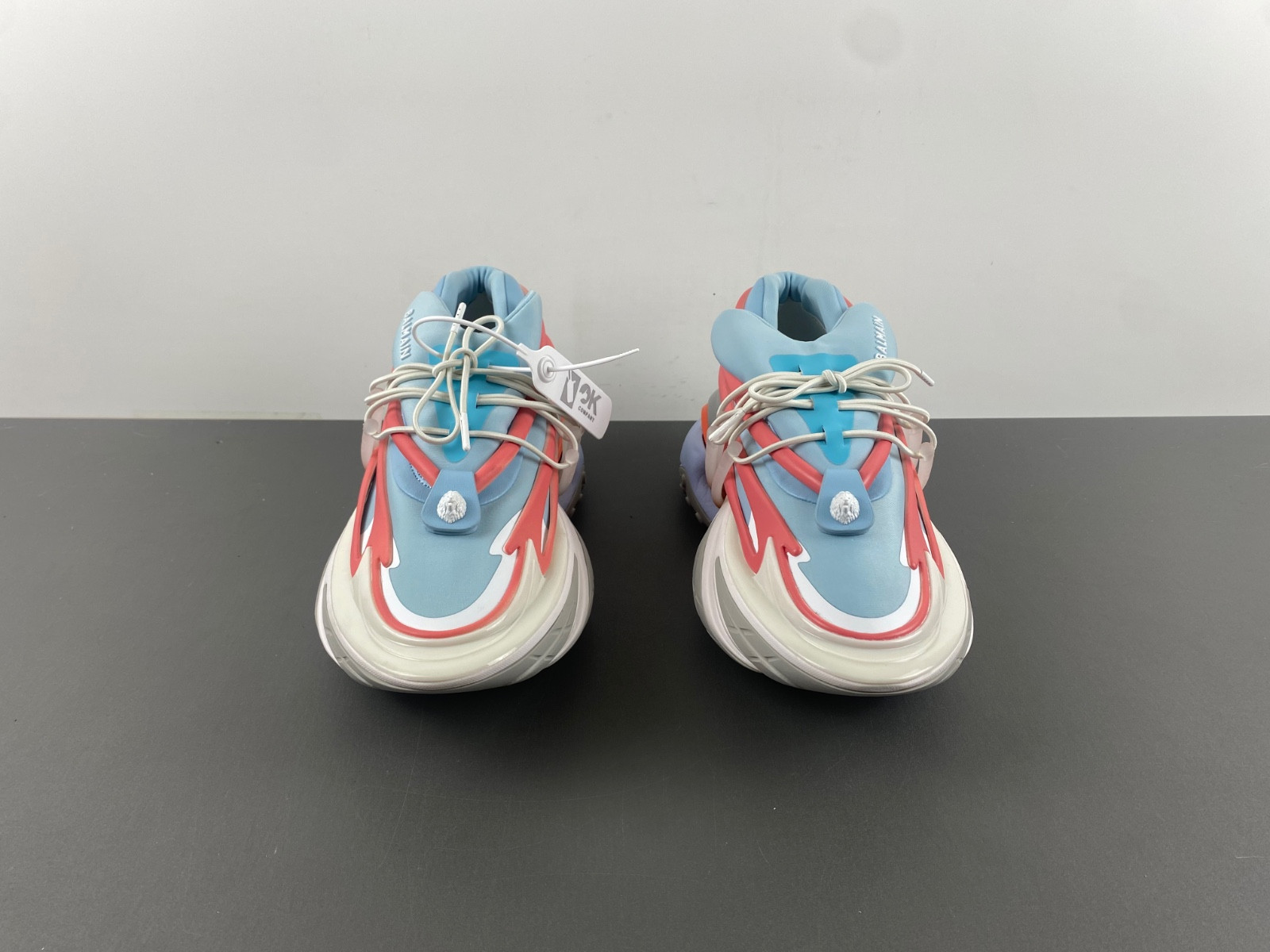 balmain neoprene and leather unicorn low-top sneakers