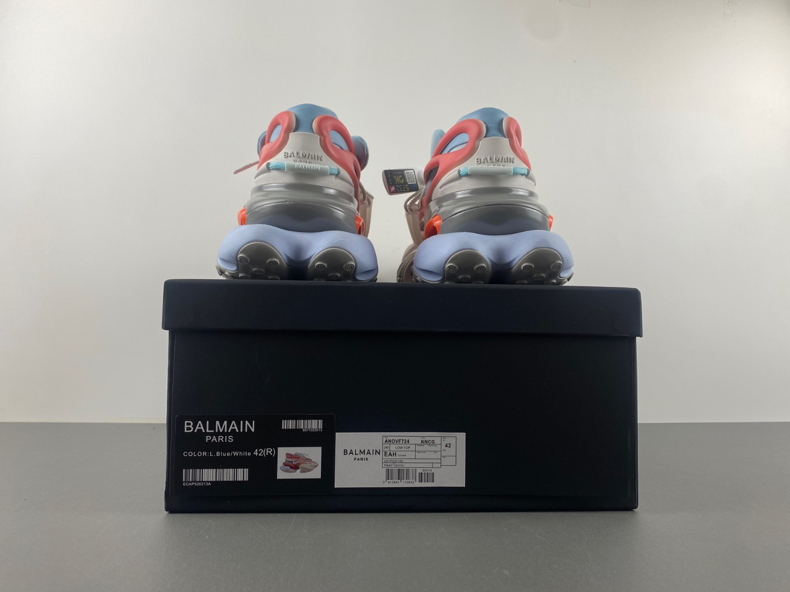 balmain neoprene and leather unicorn low-top sneakers