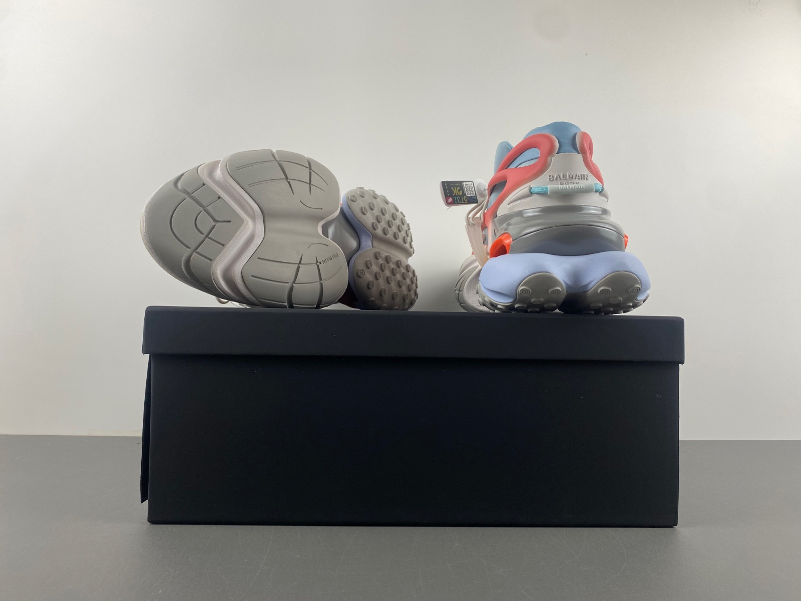 balmain neoprene and leather unicorn low-top sneakers