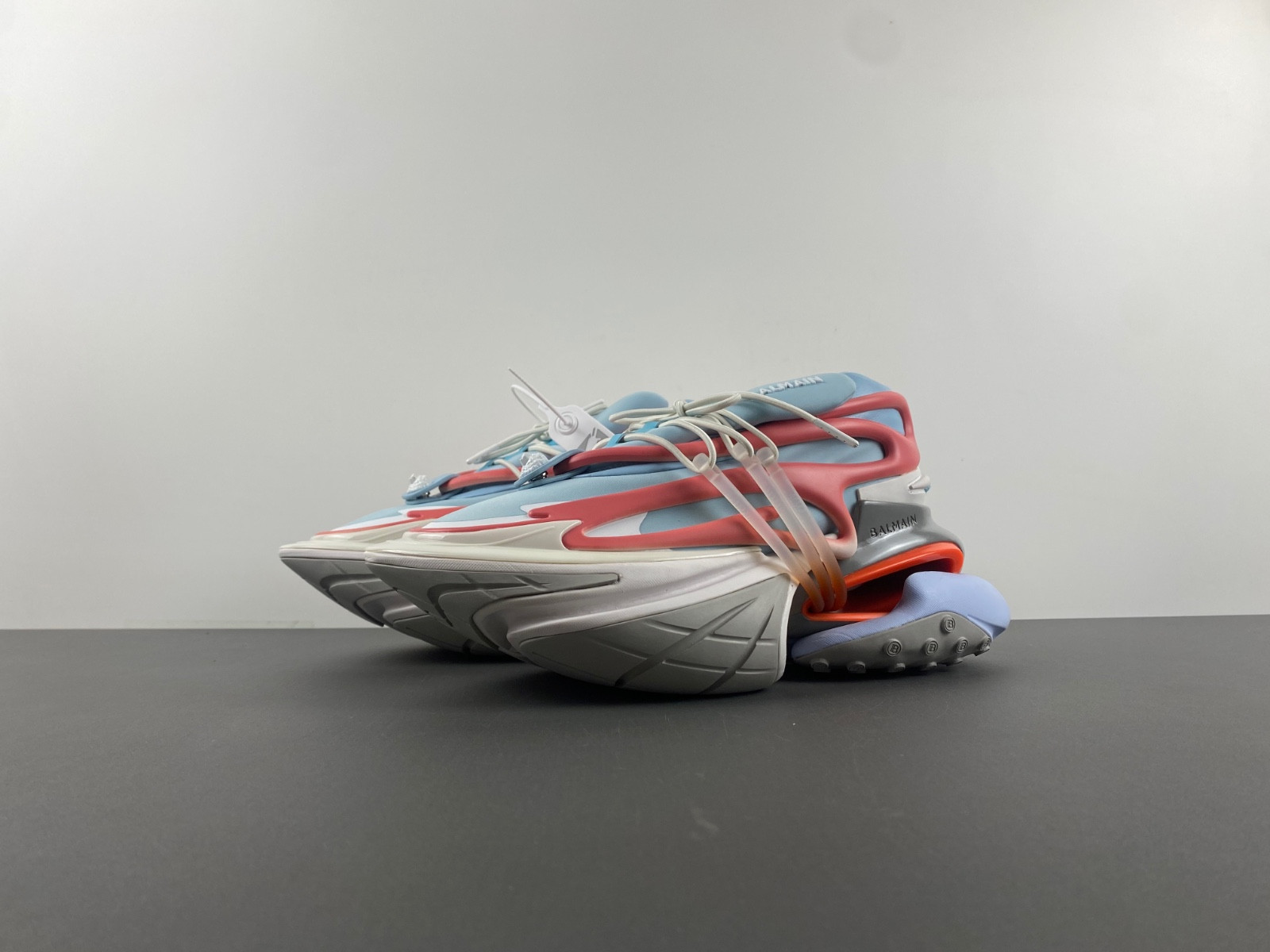 balmain neoprene and leather unicorn low-top sneakers