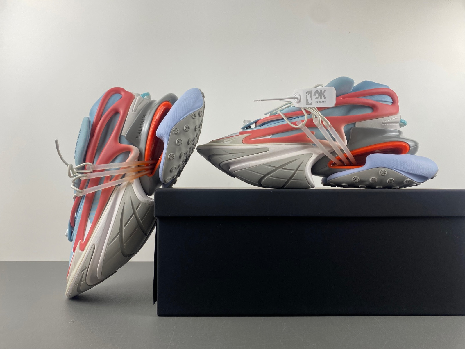 balmain neoprene and leather unicorn low-top sneakers