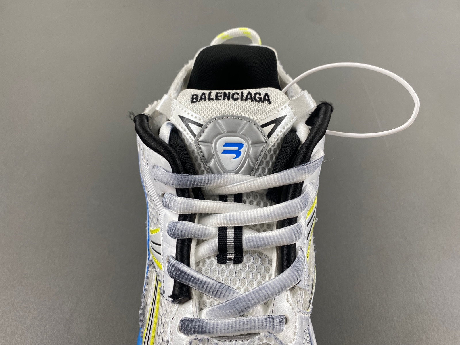 Ba*len*cia*ga runner sneaker in white/yellow/blue
