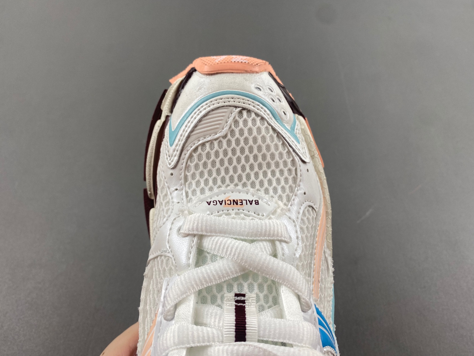Ba*len*cia*ga runner sneaker in white/yellow/pink/blue