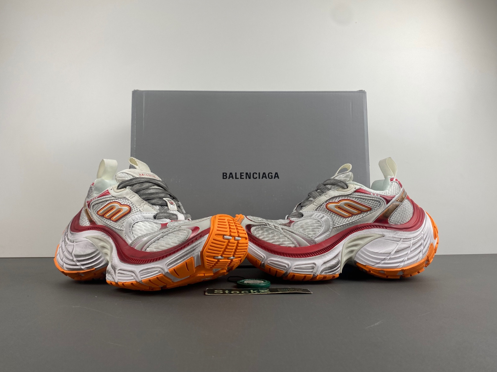 Ba*len*cia*ga 10xl sneaker in white/red/orange