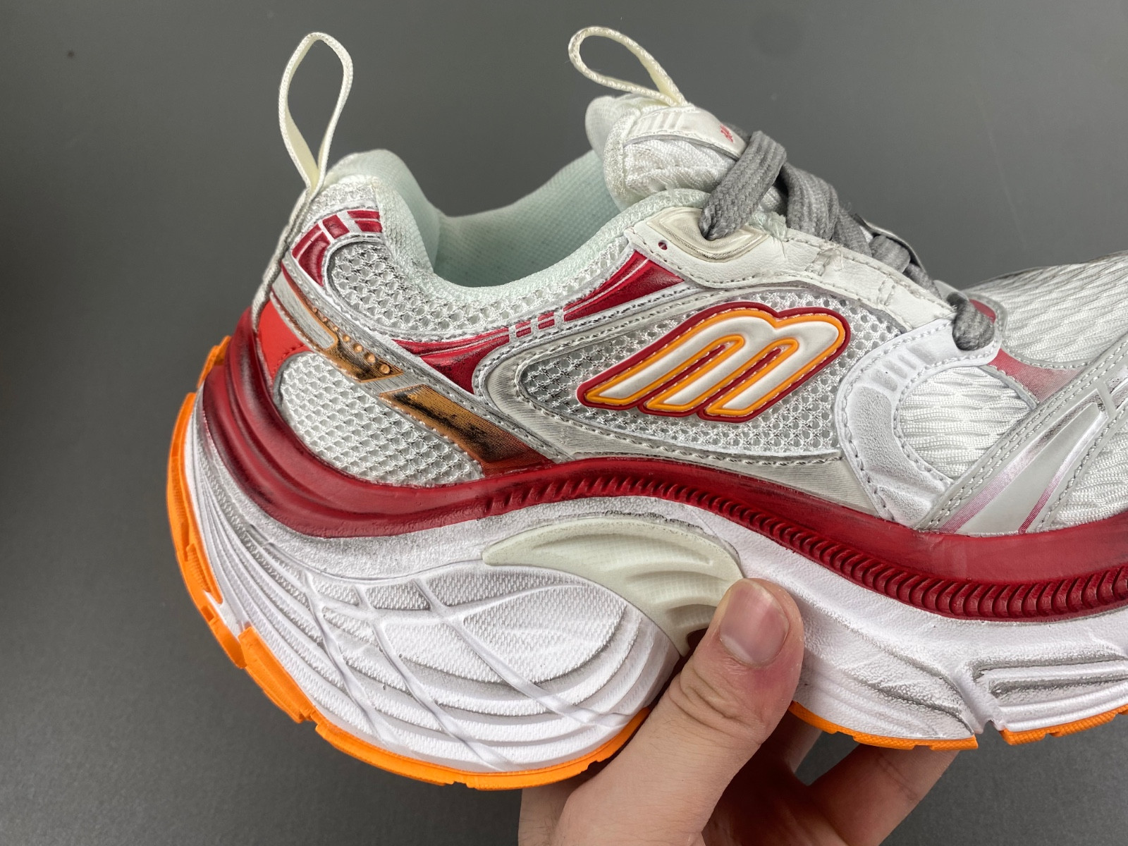 Ba*len*cia*ga 10xl sneaker in white/red/orange