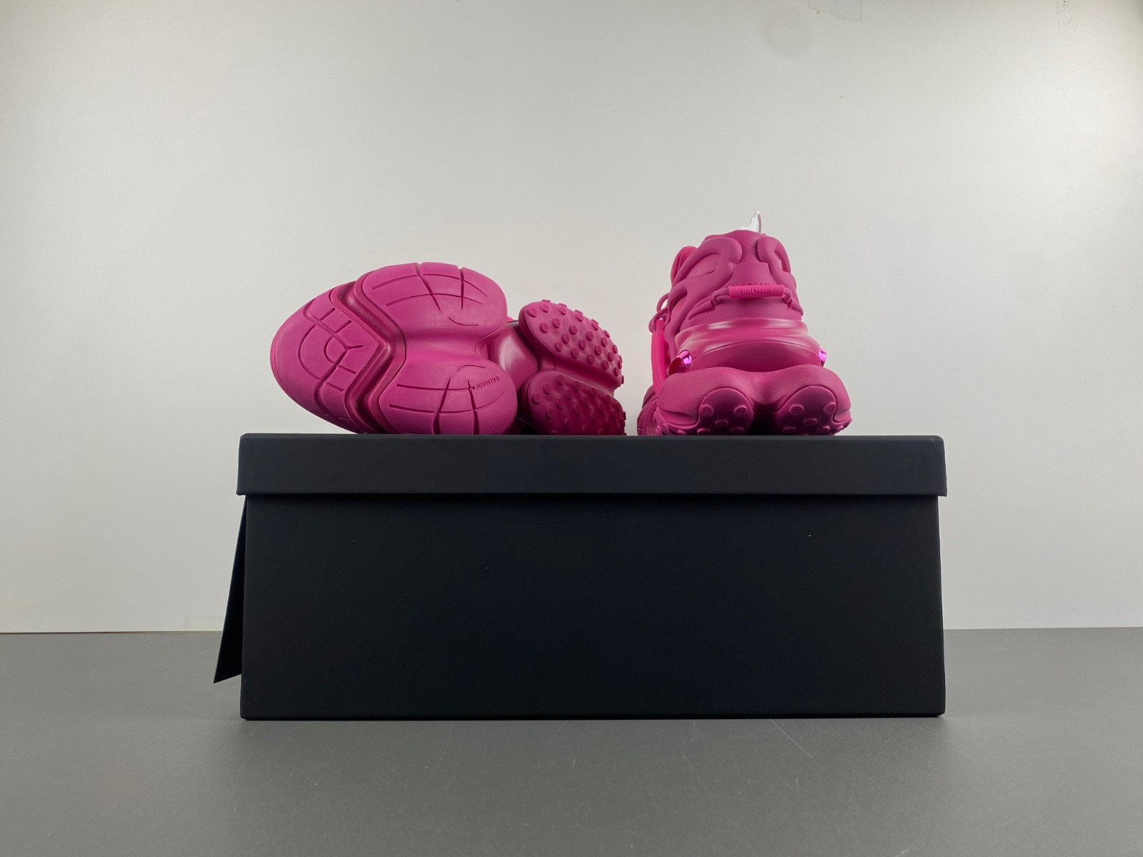 balmain neoprene and leather unicorn low-top sneakers