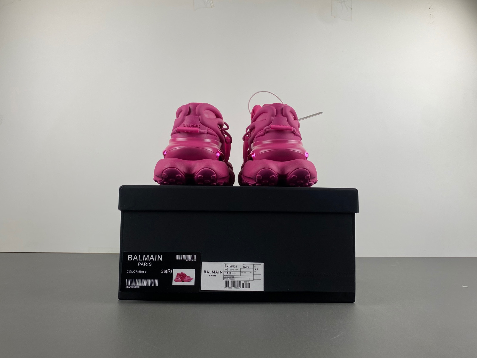 balmain neoprene and leather unicorn low-top sneakers