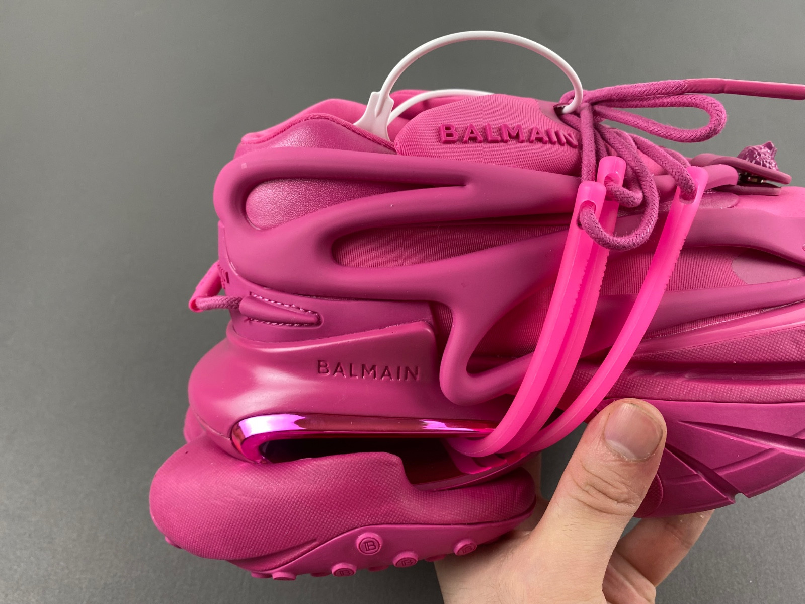 balmain neoprene and leather unicorn low-top sneakers