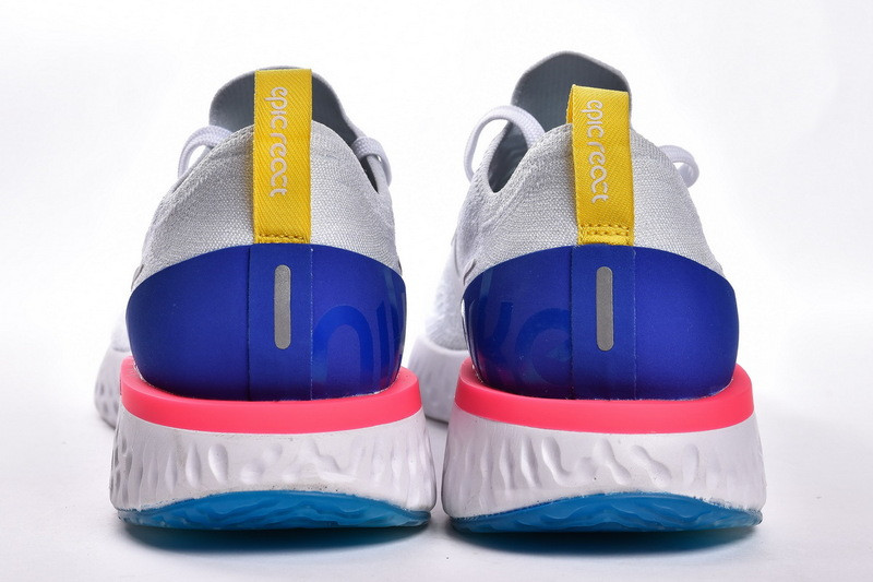 nike epic react flyknit white racer blue pink blast aq0067-101