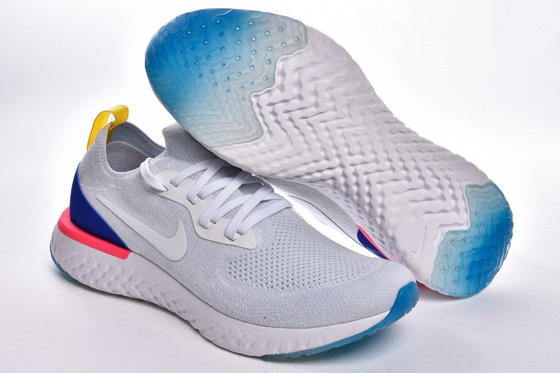 nike epic react flyknit white racer blue pink blast aq0067-101