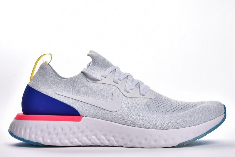 nike epic react flyknit white racer blue pink blast aq0067-101