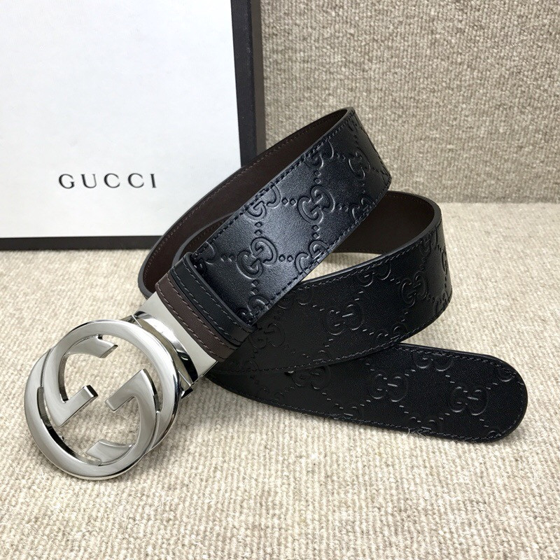 G*u*i reversible G*u*i signature belt 473030-1