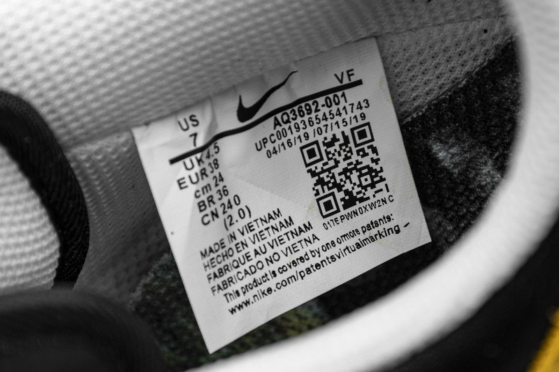 peaceminusone x nike air force 1 low black yellow aq3692-001