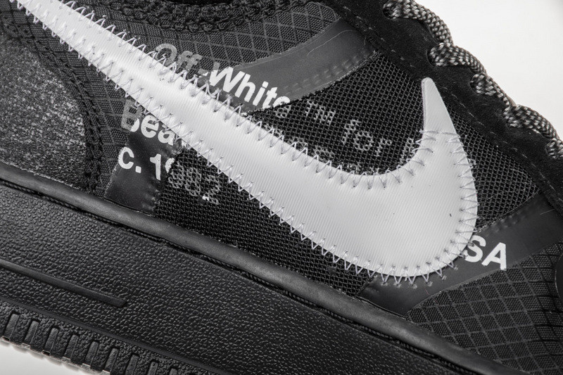 owt nike air force 1 low black ao4606-001
