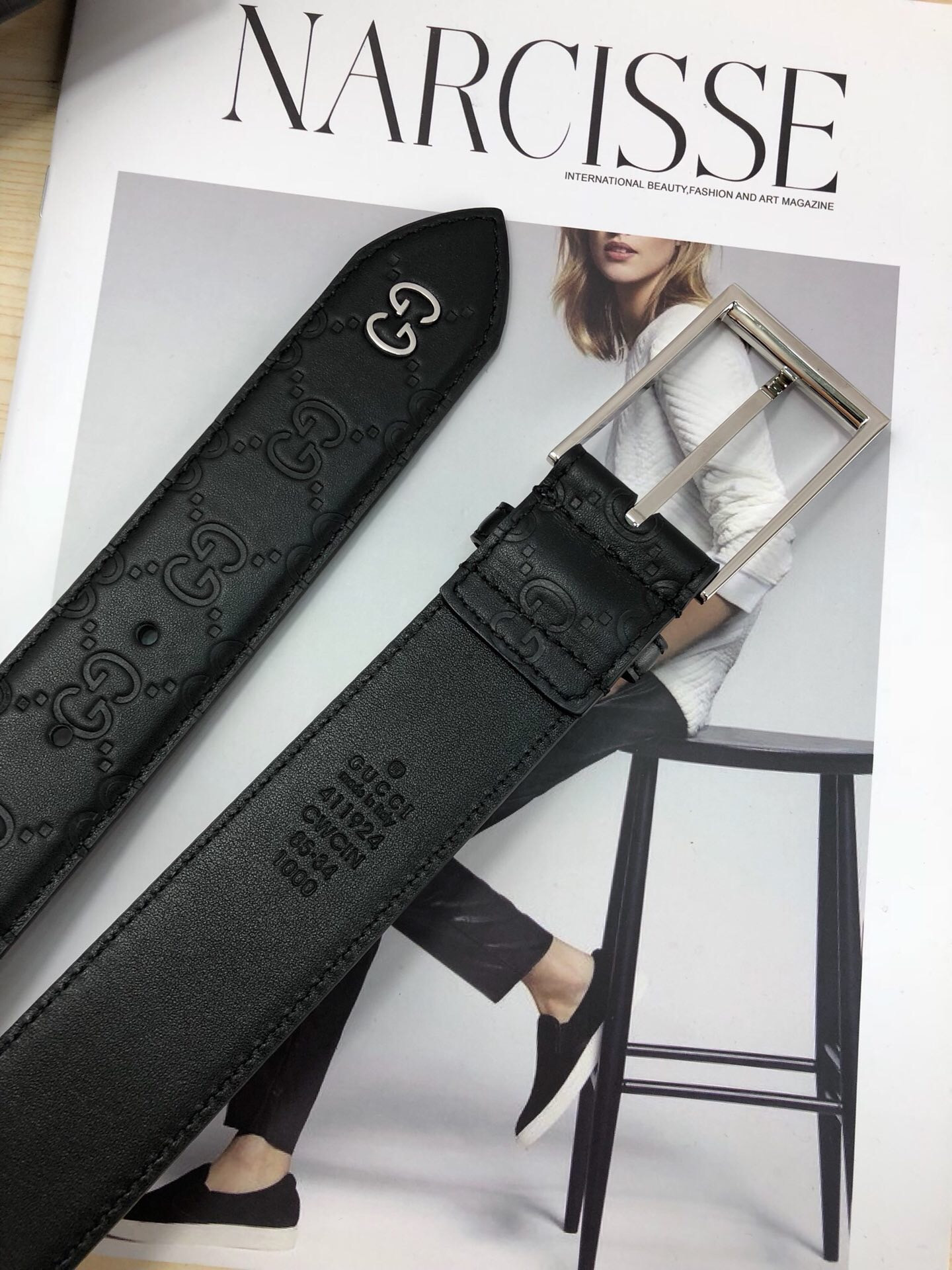 G*u*i reversible G*u*i signature belt 523306