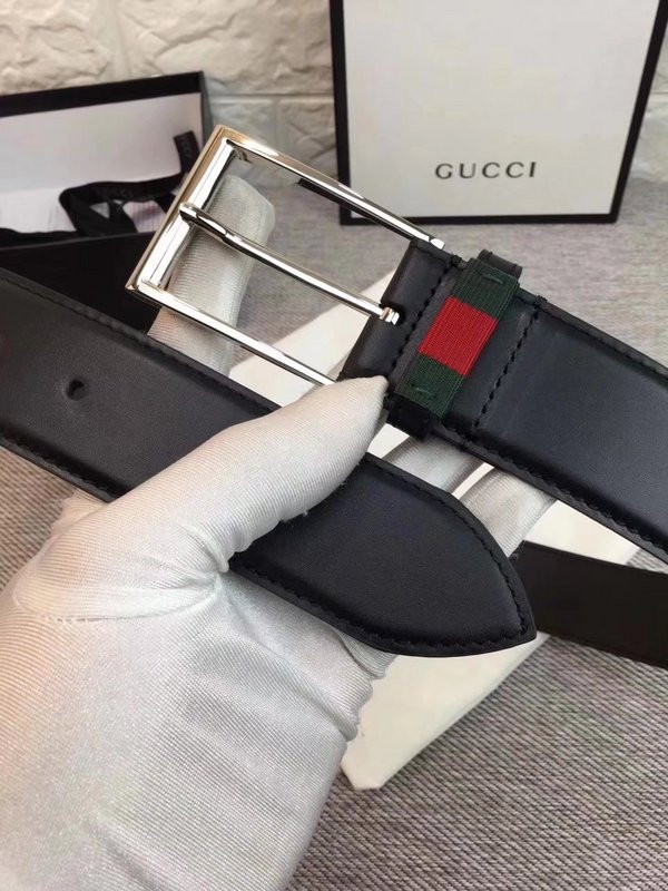 G*u*i leather belt with web w495125