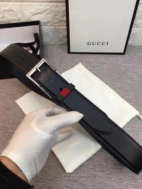 G*u*i leather belt with web w495125