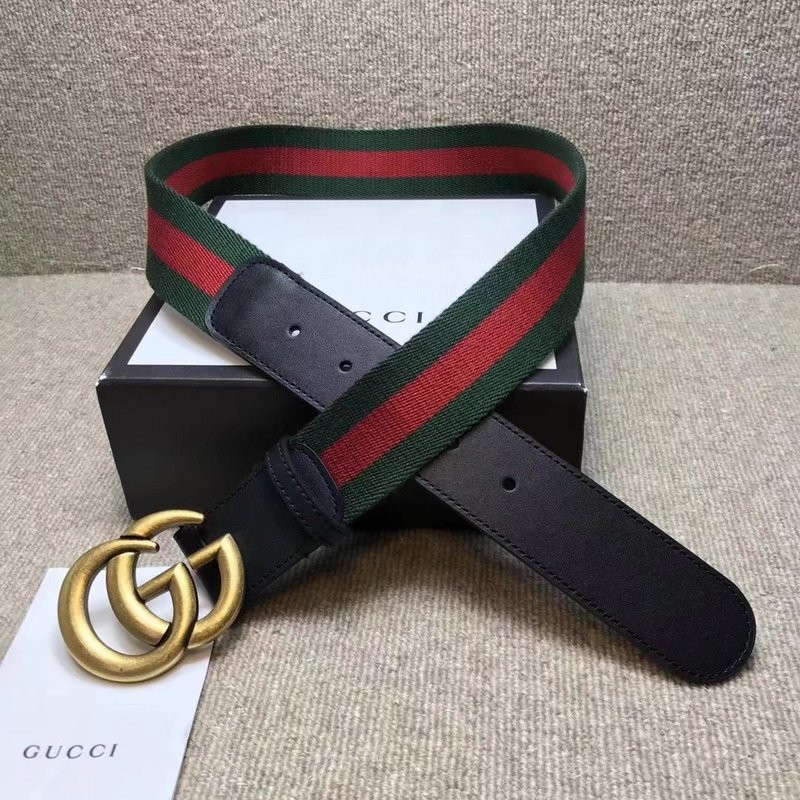 G*u*i gg buckle striped webbing belt w12080-1