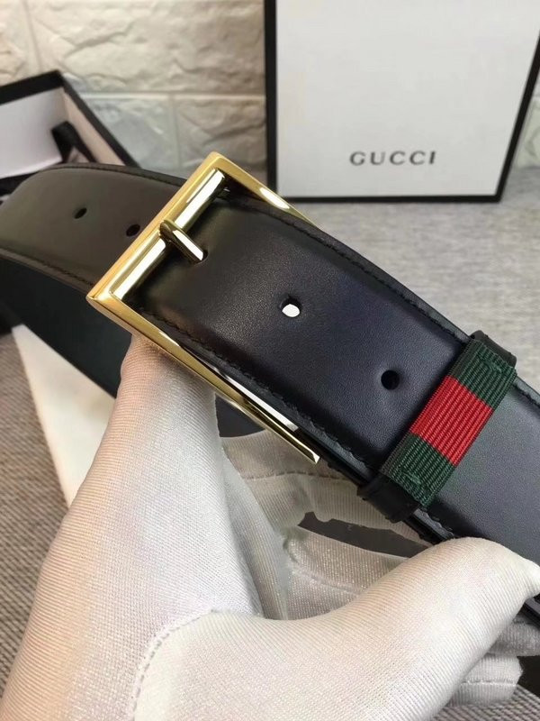 G*u*i leather belt with web w495125