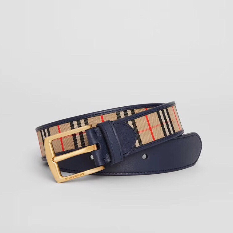 B**rry 1983 plaid leather d-ring belt w22850