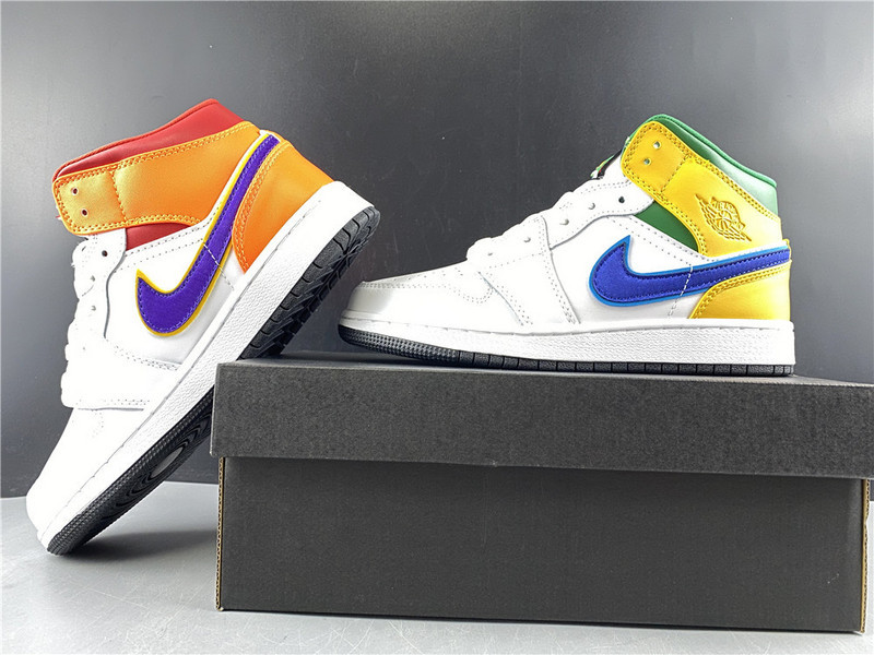jordan 1 mid alternate multi-color (gs) - 554725-128