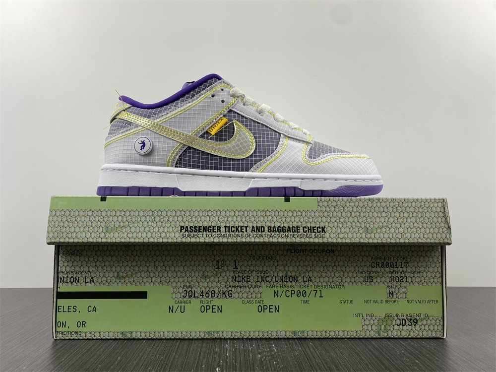 nike dunk low union passport pack court purple dj9649-500