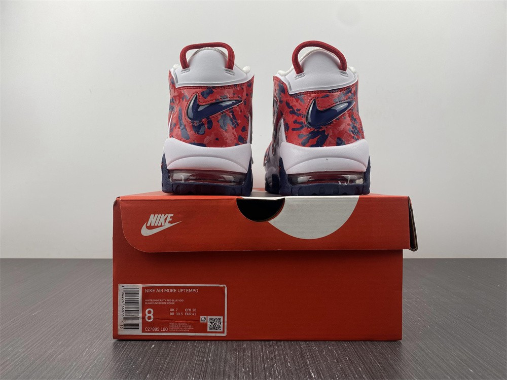 nike air more uptempo white blue red camo (gs) cz7885-100